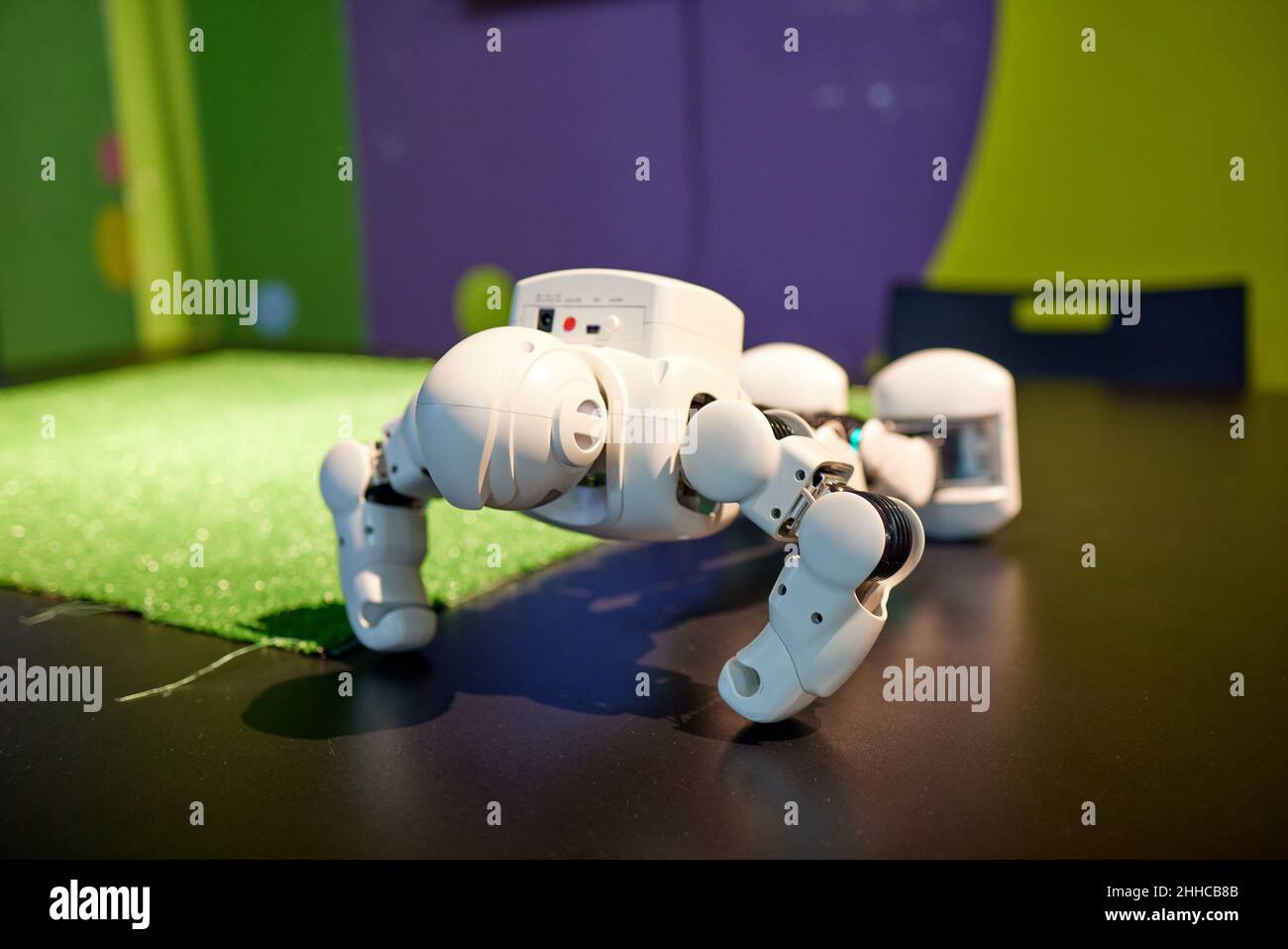 robot, autonomous programmable humanoid robot radio-controlled close-up ...