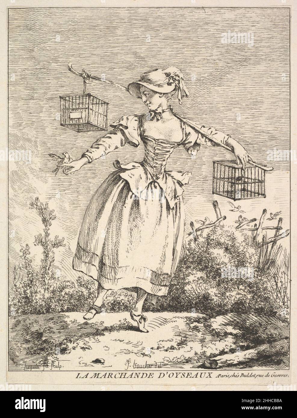Merchant Bird La marchande d'oyseaux (The Bird Merchant) 18th century Jacques Gabriel ...
