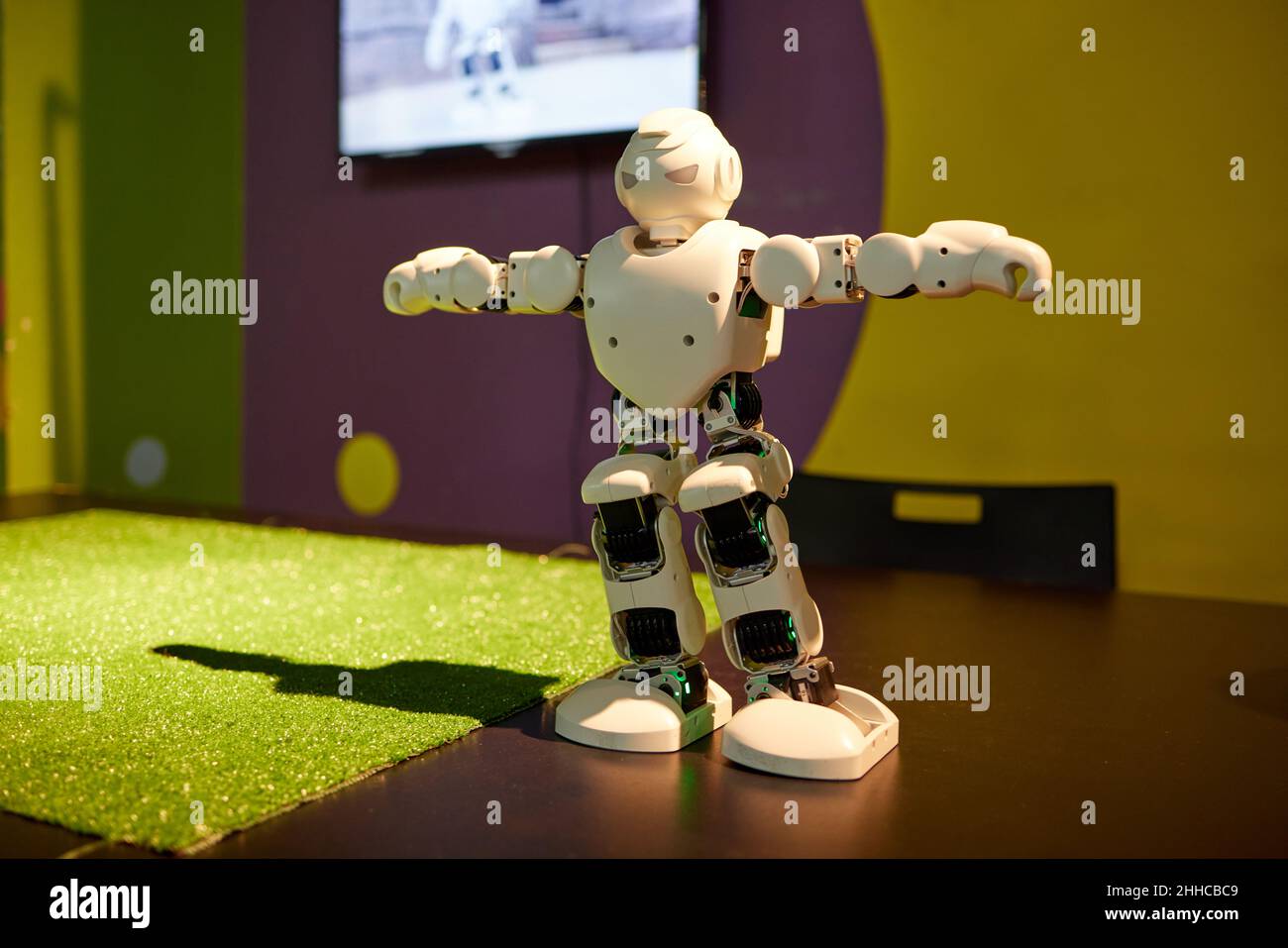 robot, autonomous programmable humanoid robot radio-controlled close-up ...