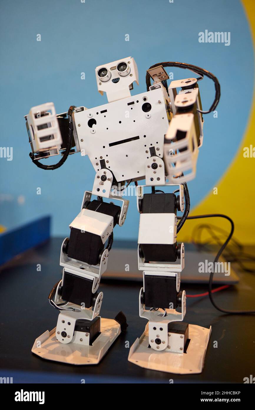 robot, autonomous programmable humanoid robot radio-controlled close-up ...