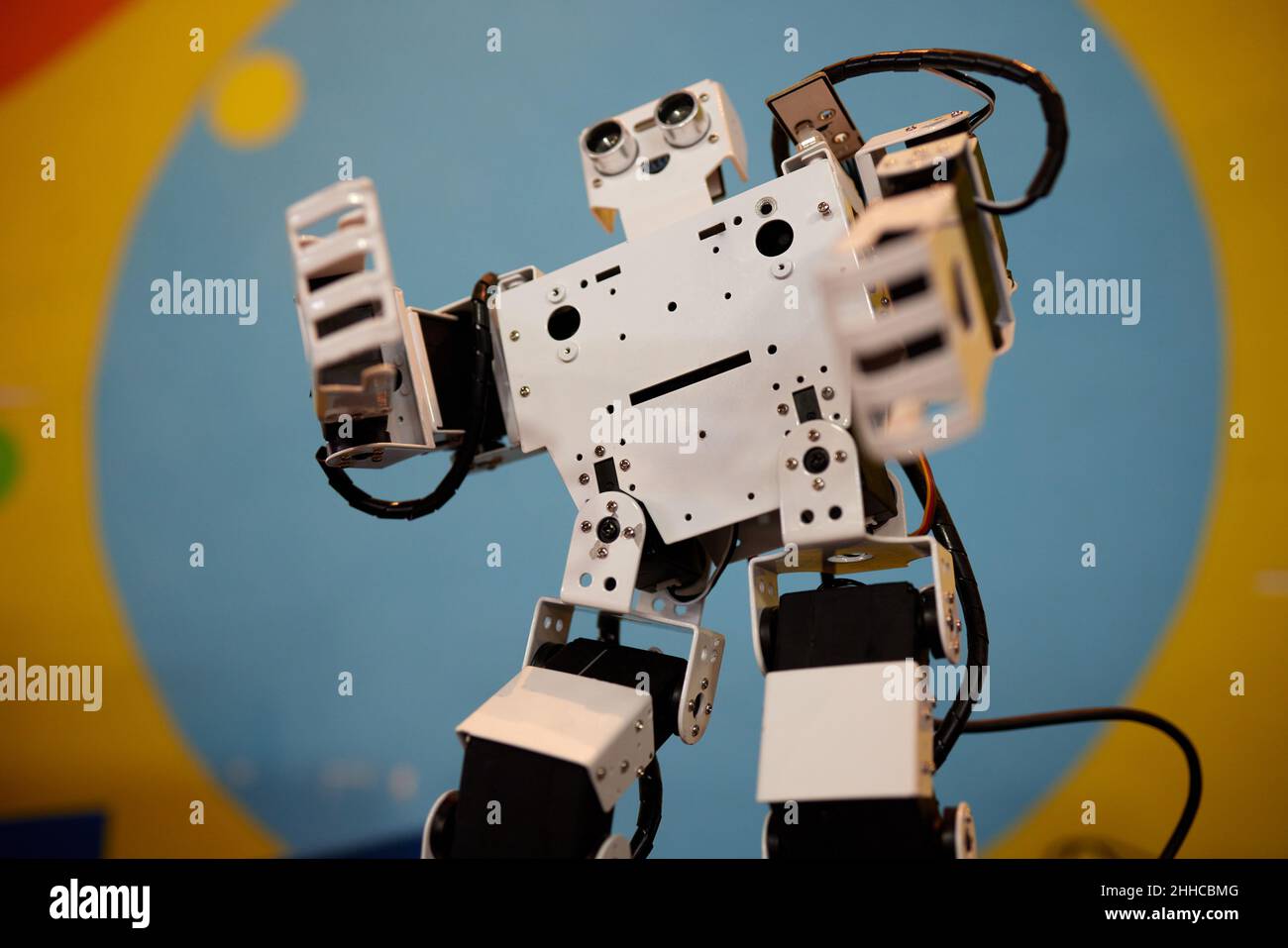 robot, autonomous programmable humanoid robot radio-controlled close-up ...