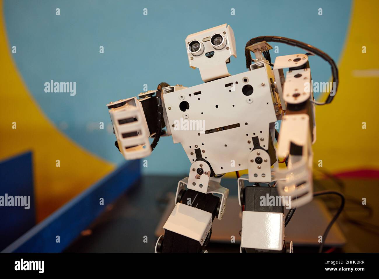 robot, autonomous programmable humanoid robot radio-controlled close-up ...