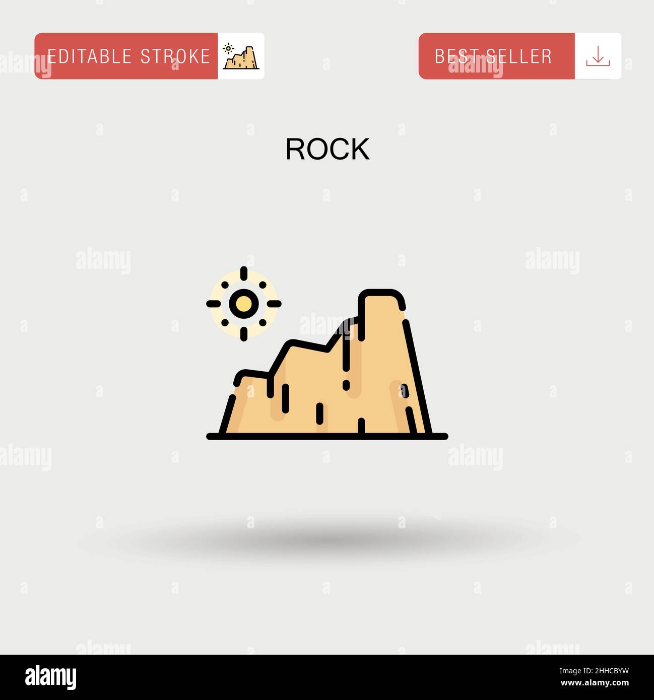 Rock Simple vector icon. Stock Vector
