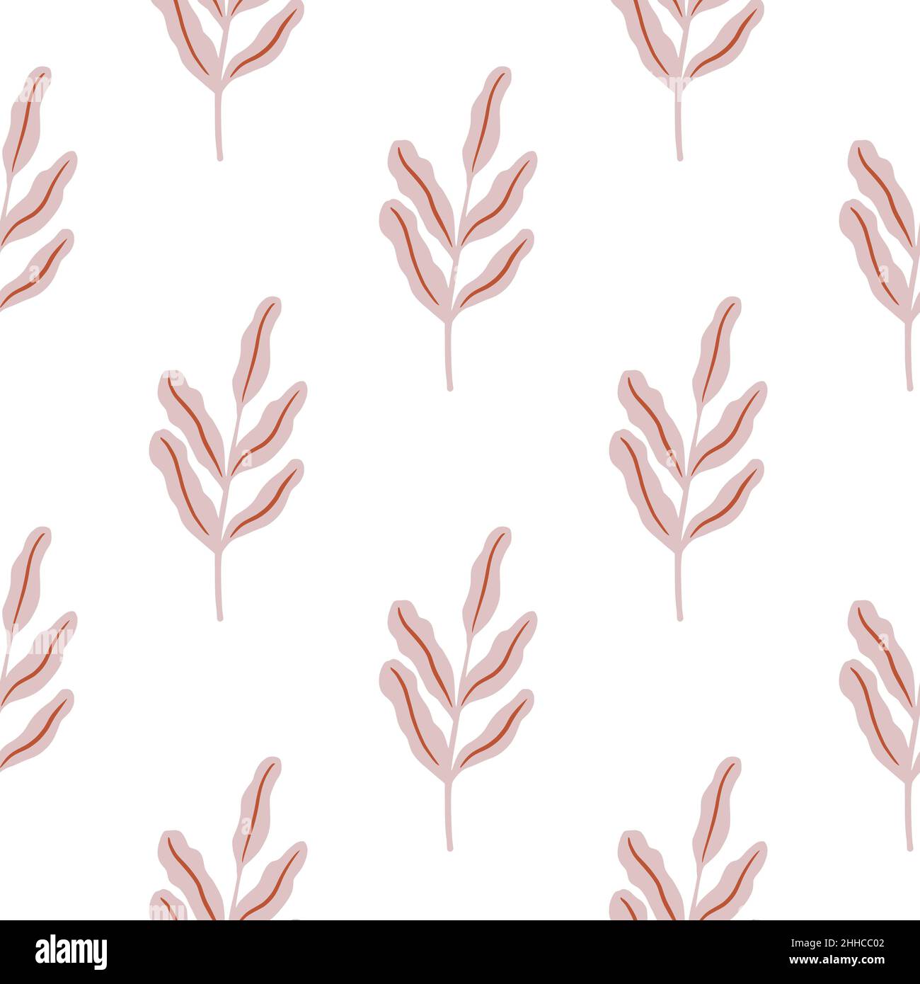Isolated botanic seamless pattern with pale pink leaf branches ...