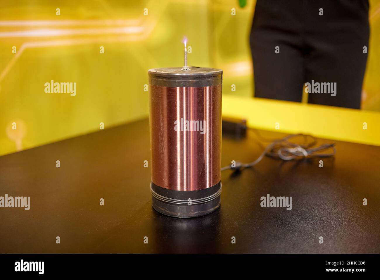Lightning generator. Tesla coil. best at smaller sizes Stock Photo Alamy