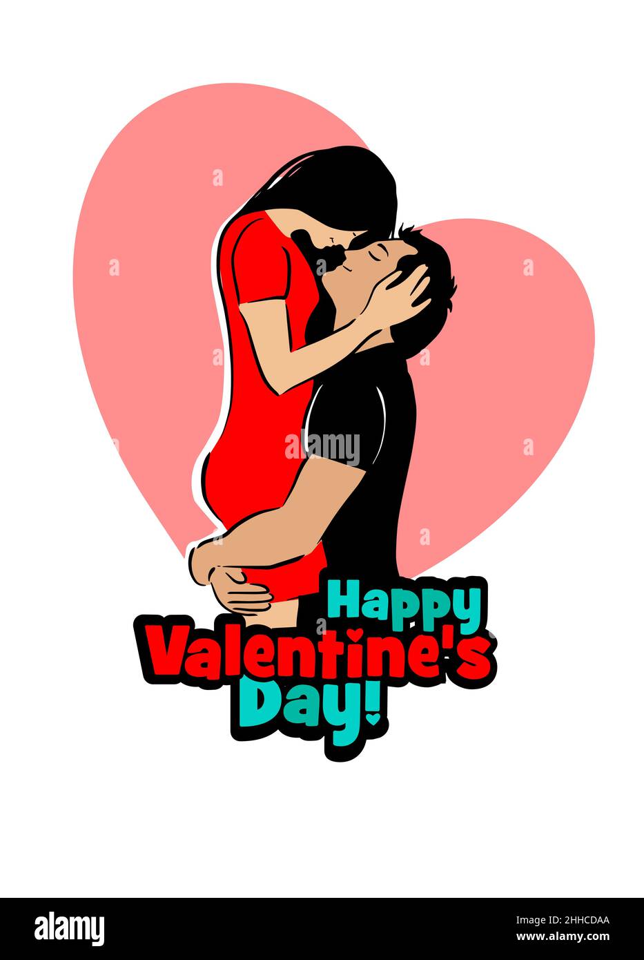 Couple in love. Happy Valentine's Day. vector design Stock Vector