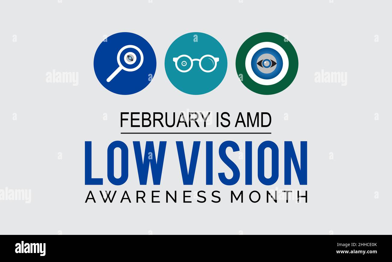 Low vision awareness month. Awareness concept vector template for