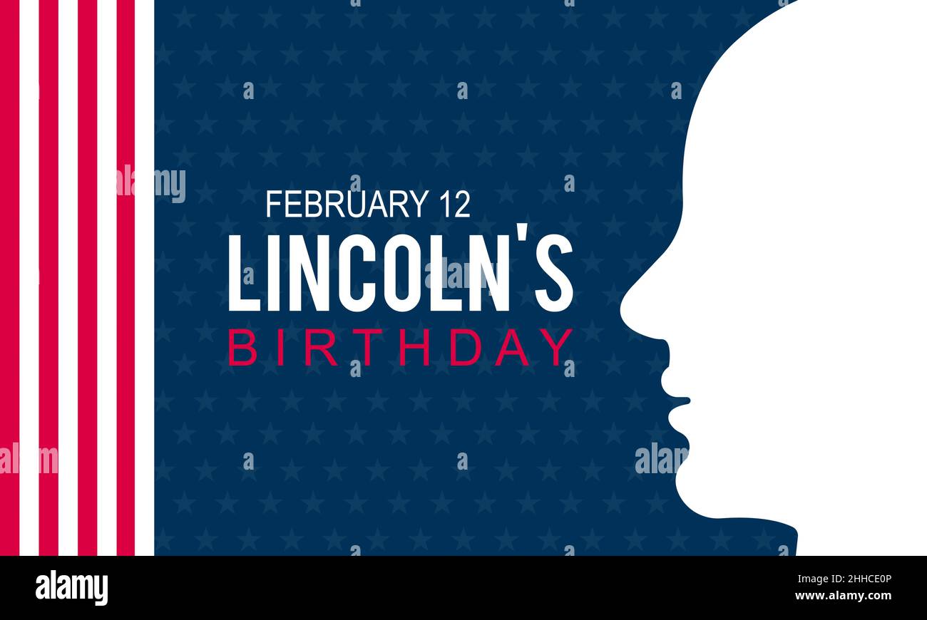 Lincoln's birthday. Us holiday concept vector template for banner, card