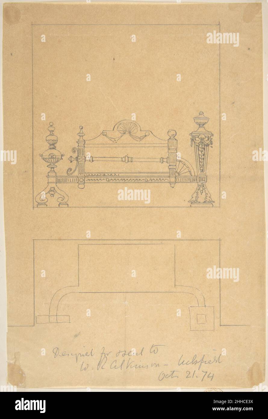 Design for Grate, with Plan 1874 Anonymous, British, 19th century