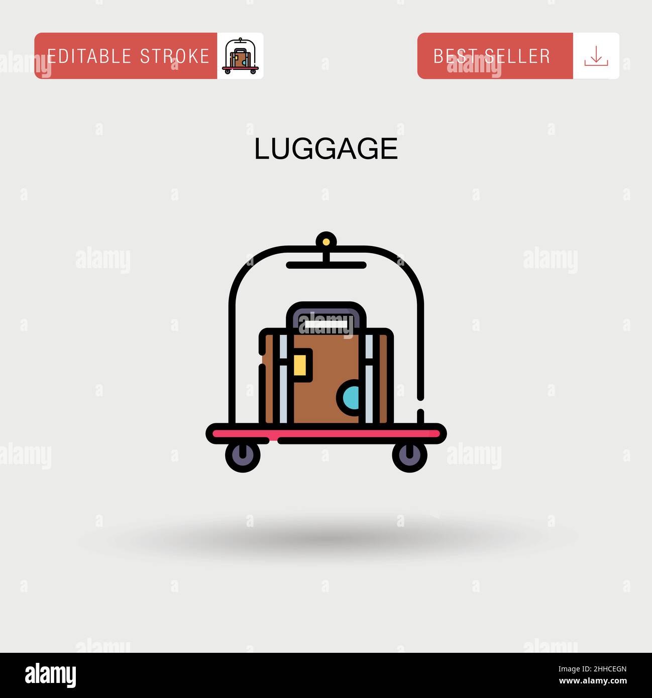 Luggage Simple vector icon. Stock Vector
