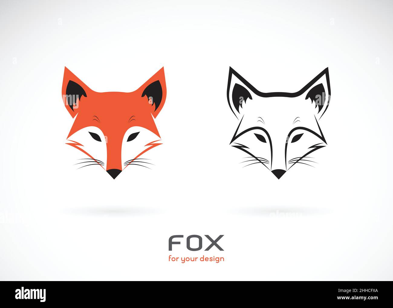 Vector of fox head design on white background., Wild Animals., Fox head logos or icons., Easy editable layered vector illustration. Stock Vector
