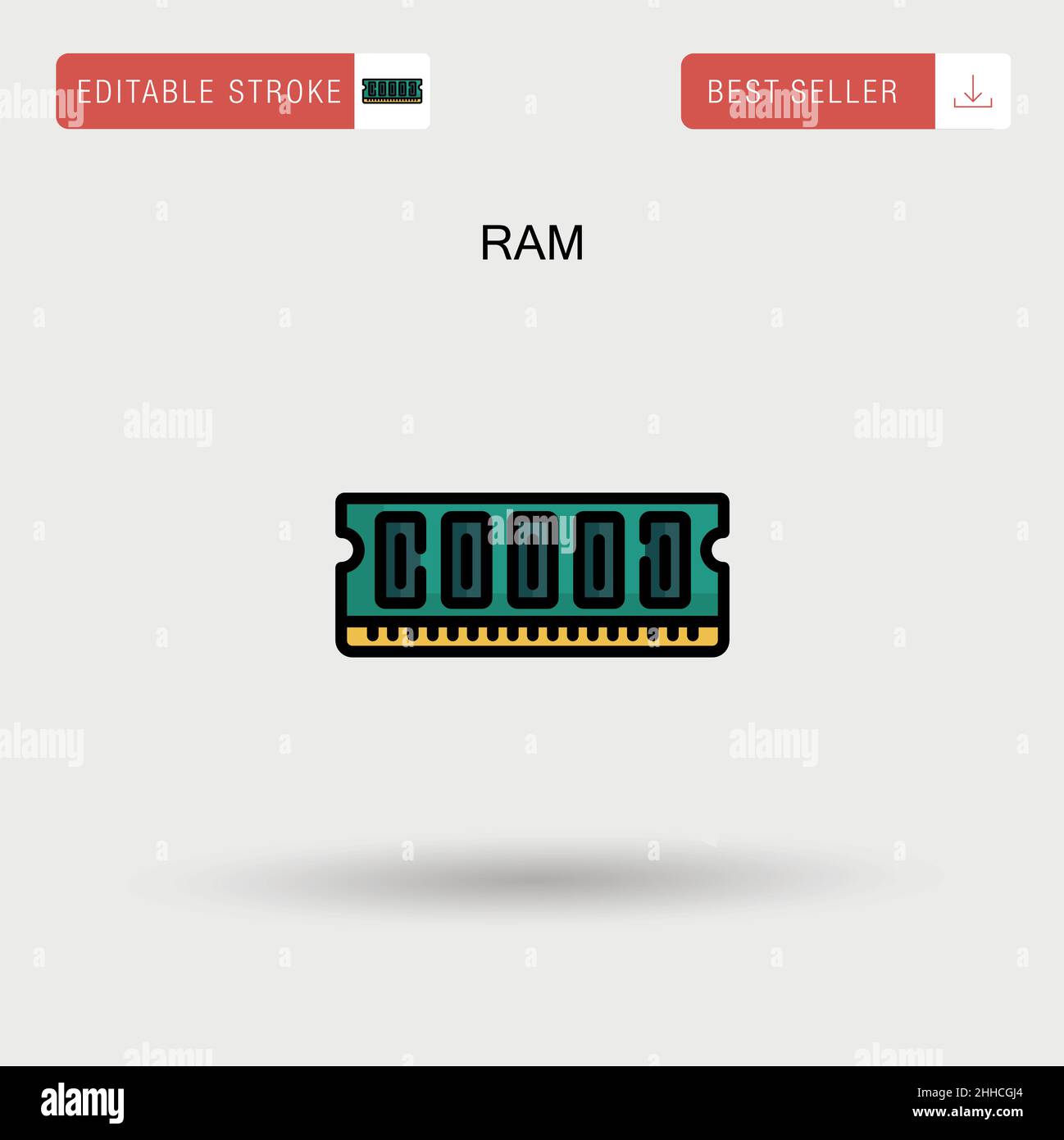 Ram Simple vector icon. Stock Vector