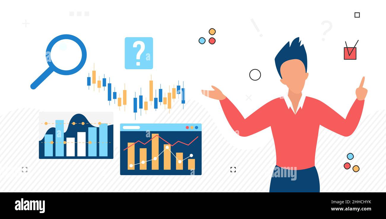 Digital stock market indicators indexes evolution. Technical analysis