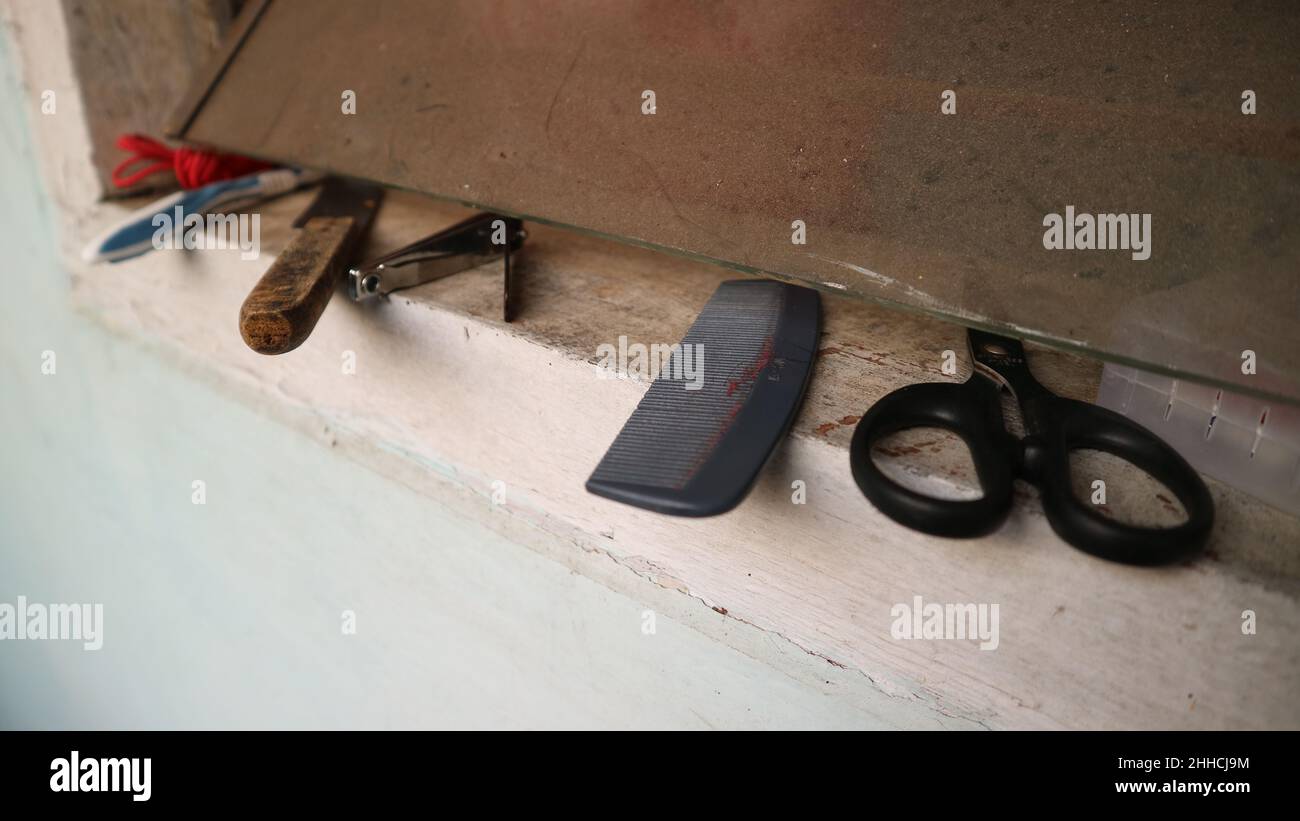 equipment for men growing up Stock Photo