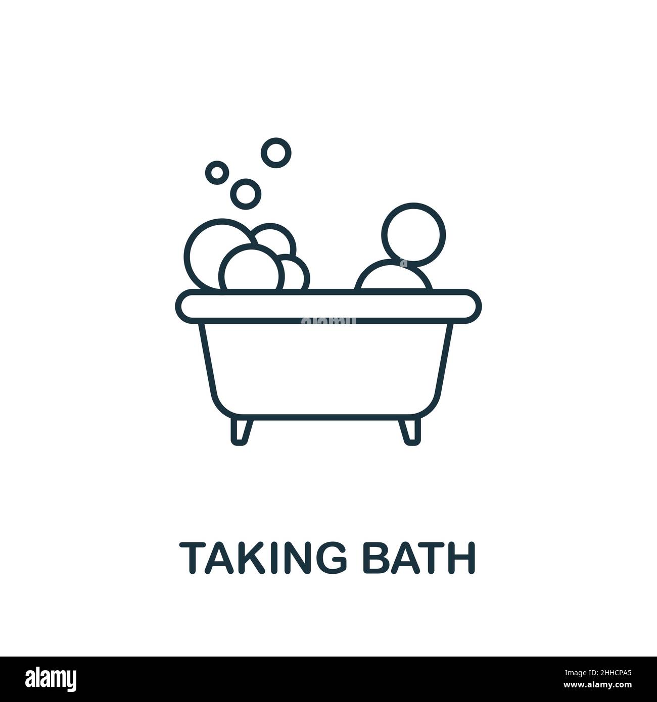 Taking Bath icon. Line element from home rest collection. Linear Taking