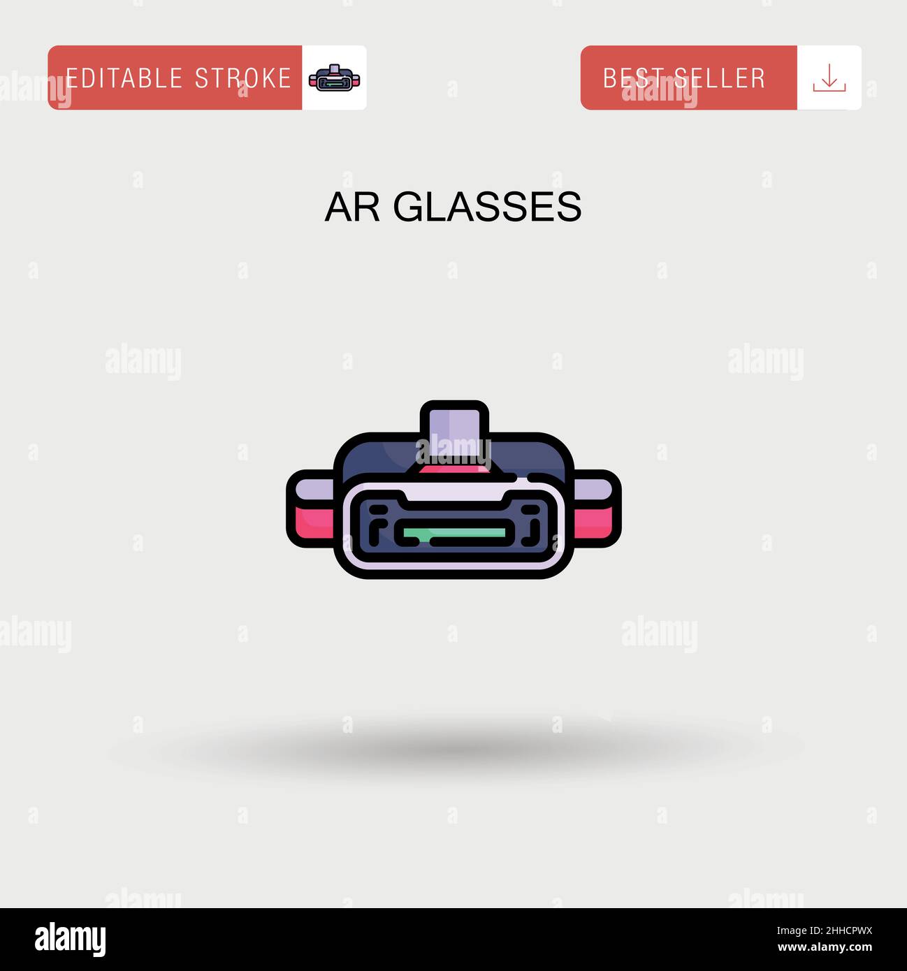 Ar glasses Simple vector icon. Stock Vector