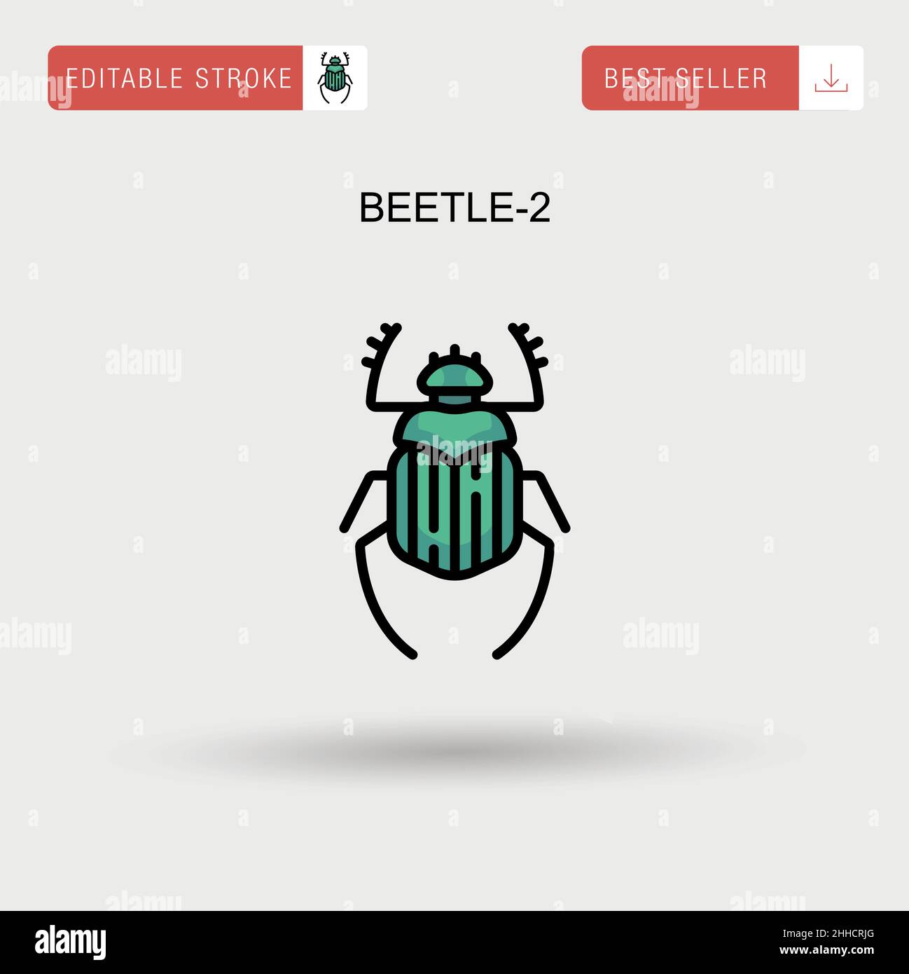 Beetle-2 Simple vector icon. Stock Vector