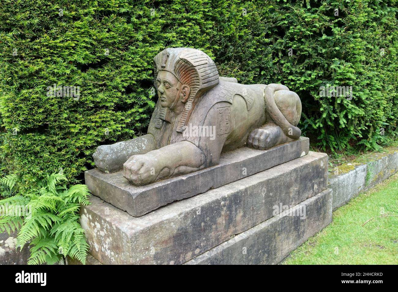 Sphinx 4, Egyptian portal - Biddulph Grange - Staffordshire, England Stock Photo