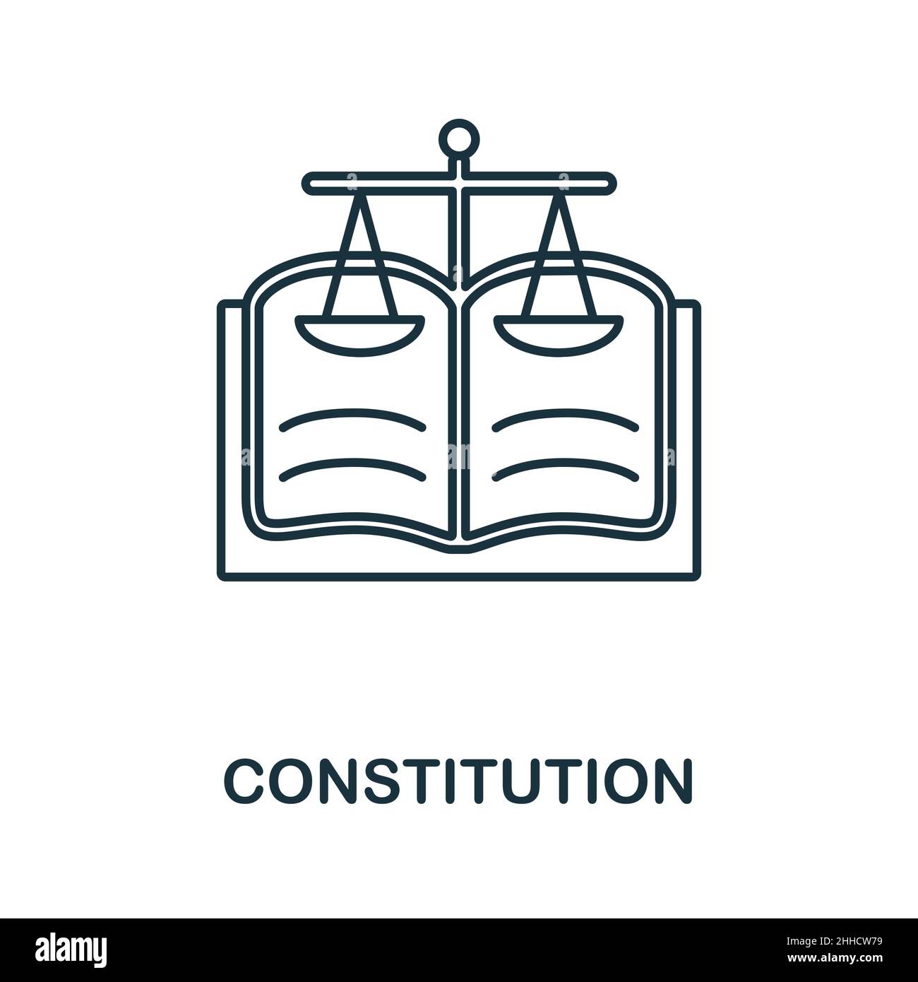 Constitution icon. Line element from human rights collection. Linear Constitution icon sign for web design, infographics and more. Stock Vector