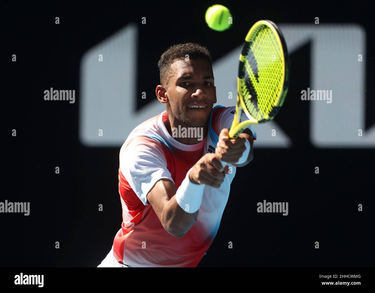 Melbourne, Australia. 24th. Jan., 2022. Canadian tennis player Felix  Auger-Aliassime in action during the Australian Open tournament at  Melbourne Park on Monday 24 January 2022. © Juergen Hasenkopf / Alamy Live  News Stock Photo - Alamy