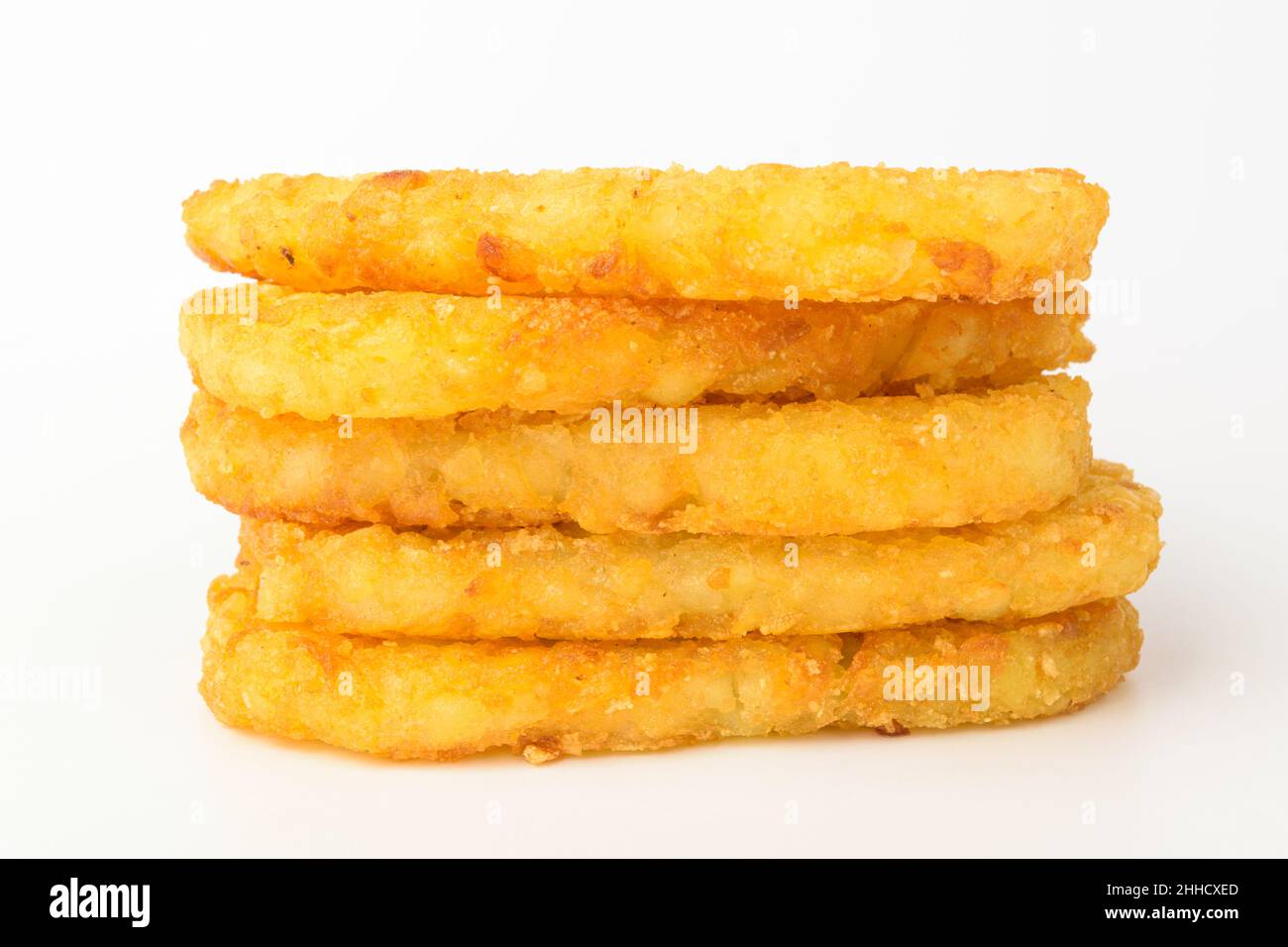 Hash brown on white background Stock Photo - Alamy