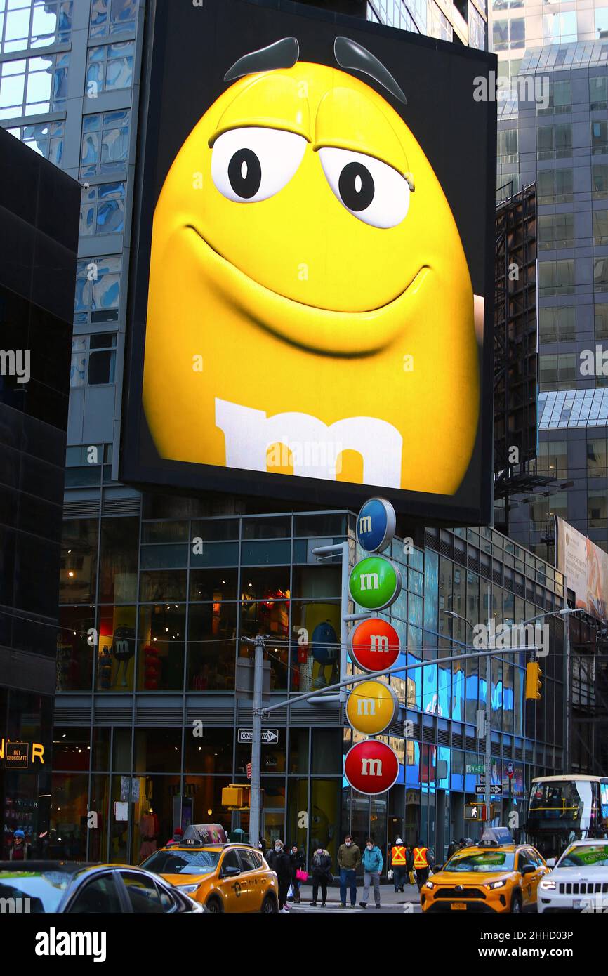 General view of the M&Ms store on Broadway in New York, NY on January