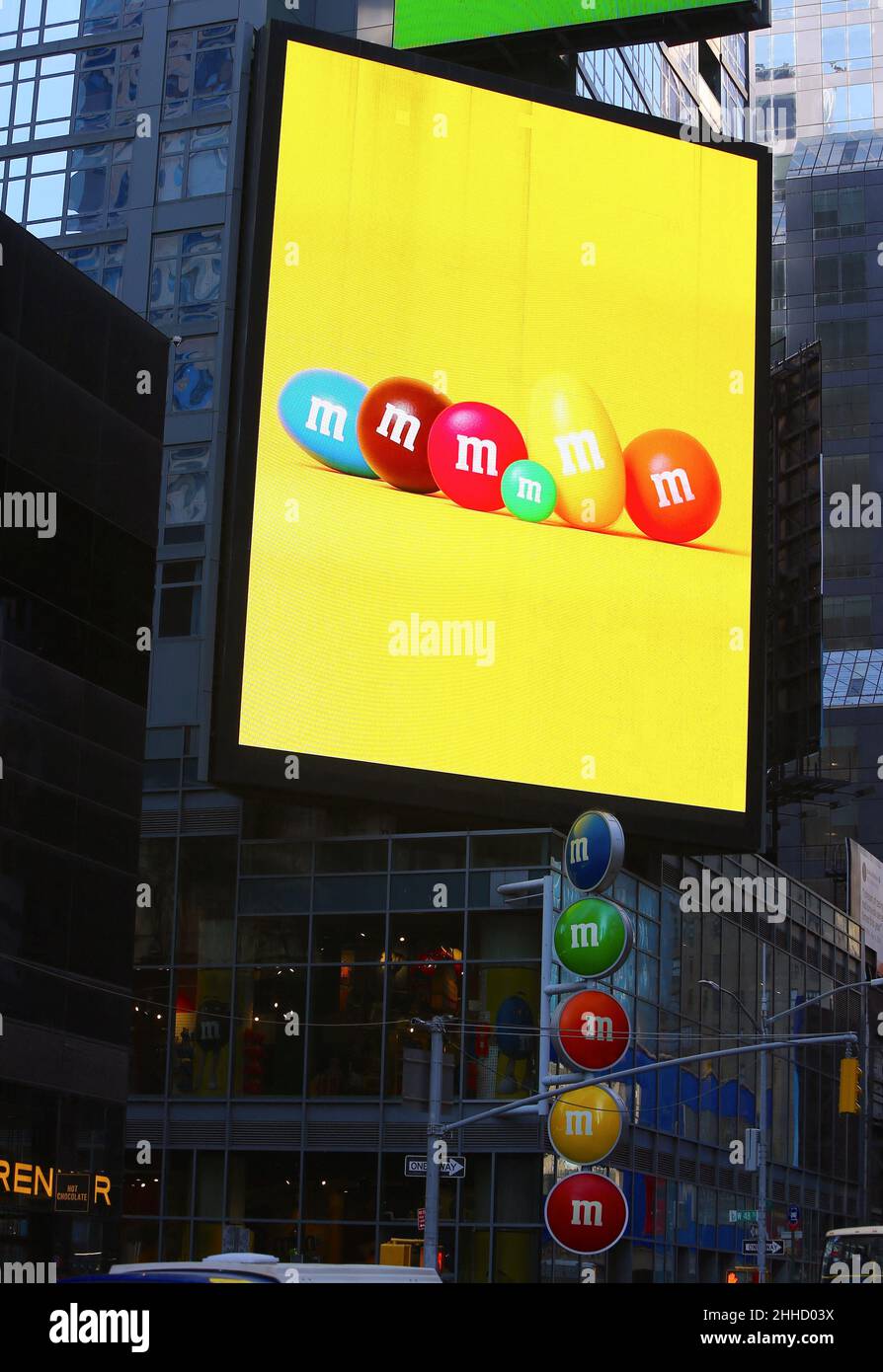 General view of the M&Ms store on Broadway in New York, NY on January