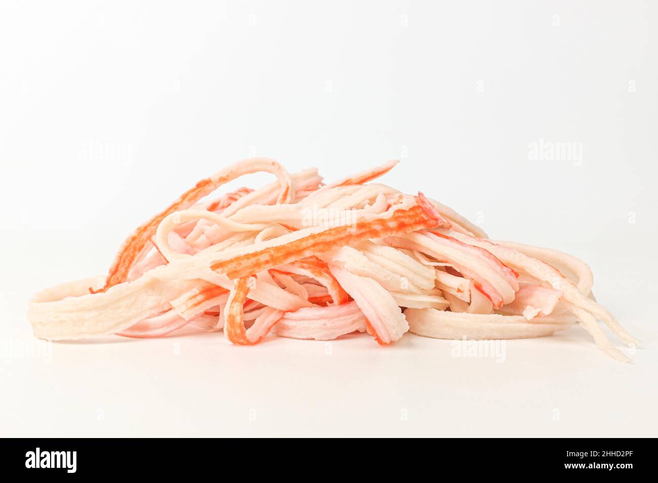 Crabscented fish meat. Seafood processed food. Soft texture and soft