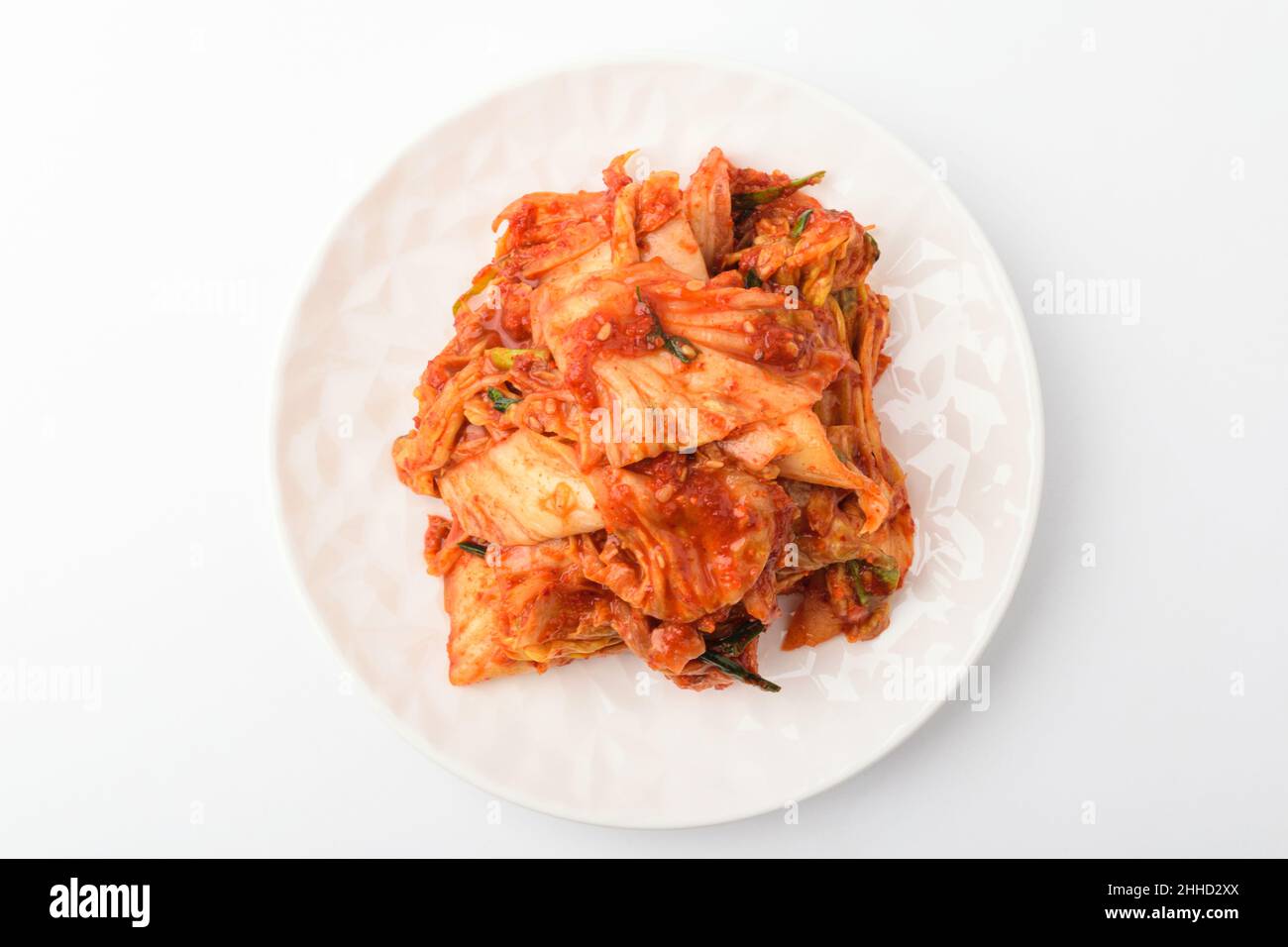 cabbage kimchi on a white background Stock Photo - Alamy