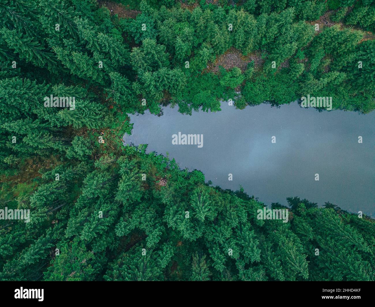Aerial drone view couple travelers hi-res stock photography and images ...
