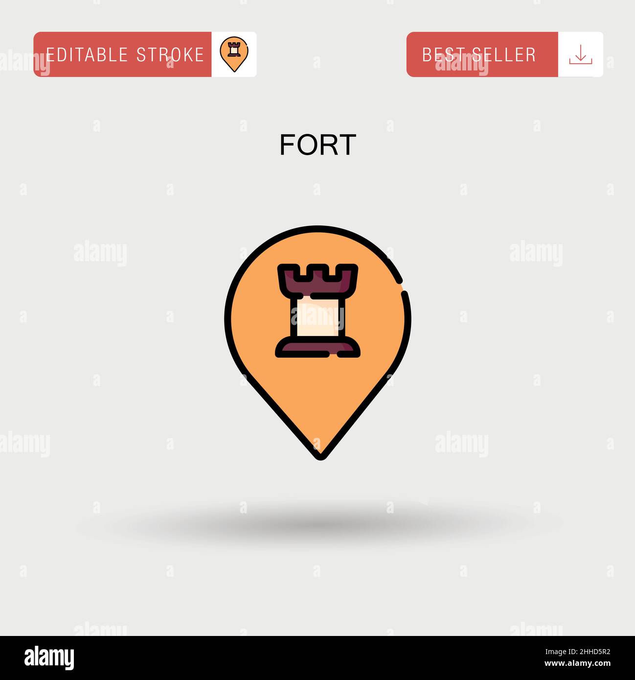 Fort Simple vector icon. Stock Vector
