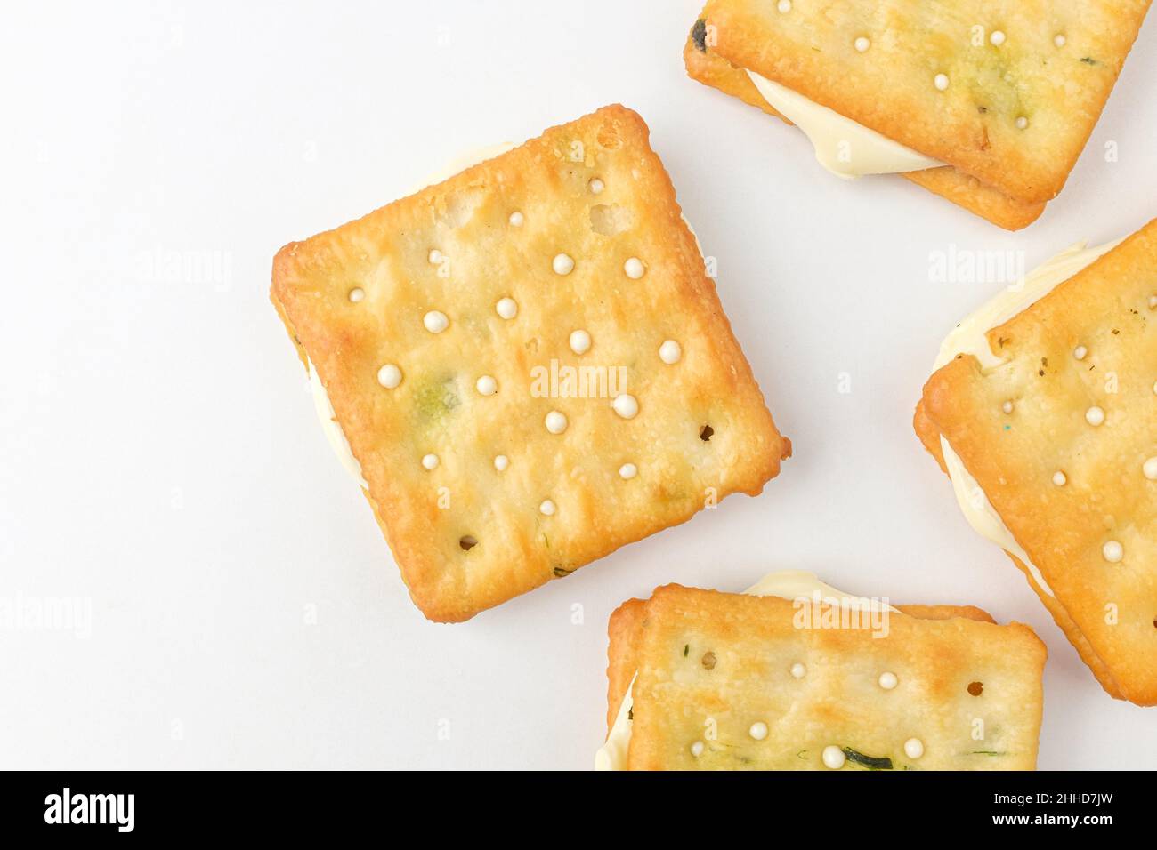 Nougat cracker on white background Stock Photo Alamy