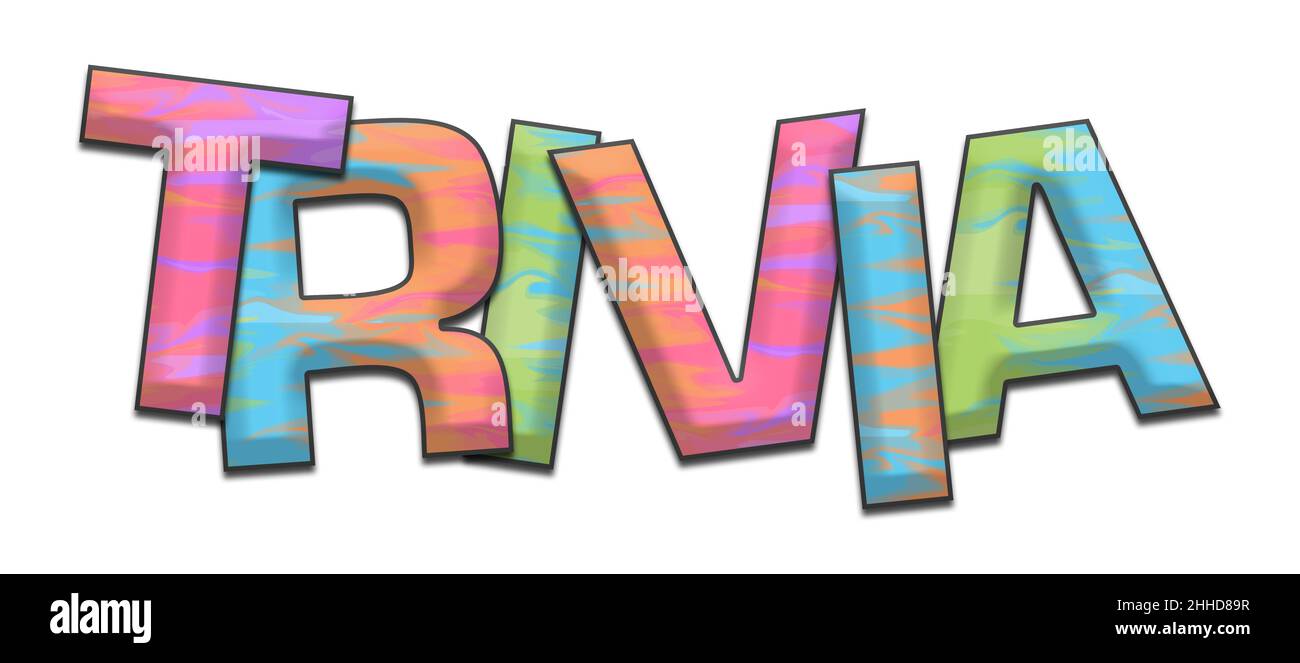 Trivia Paint Letters Isolated Colorful Stock Photo - Alamy