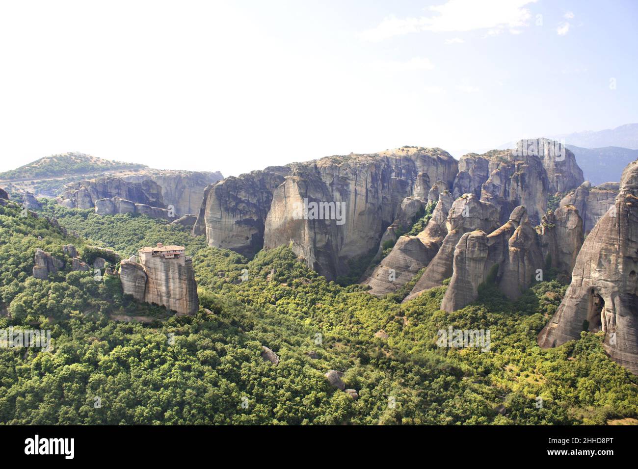 Kalampaka Aerial view of Mountains Meteors (Meteora), Kalampaka, Greece. Top view ...
