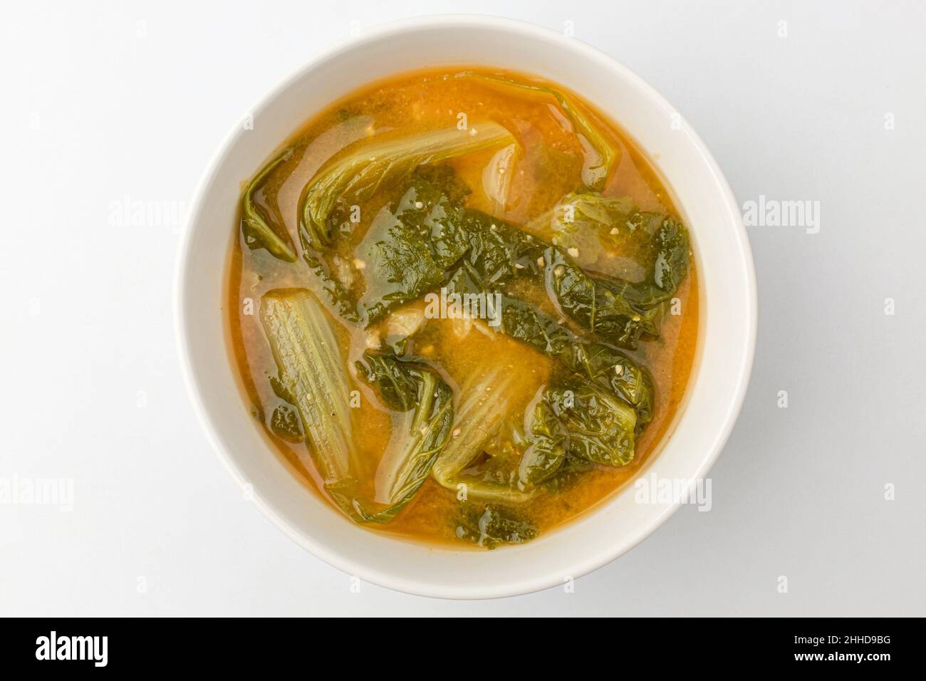Miso soup with vegetables. A soup dish made with miso. Korean food