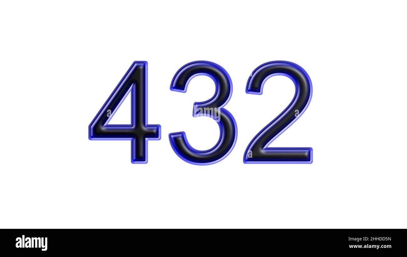 blue 432 number 3d effect white background Stock Photo Alamy