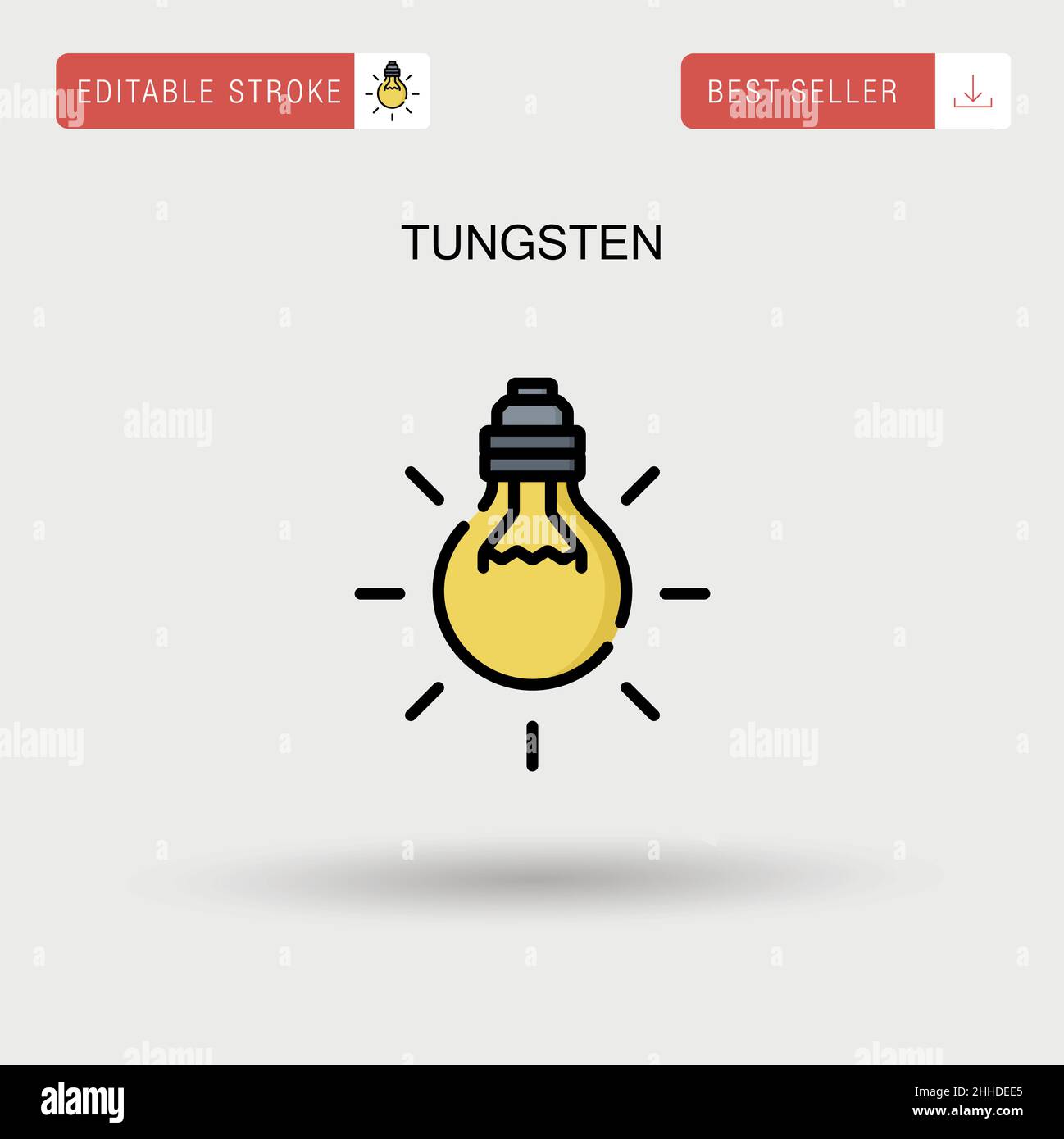 Tungsten Simple vector icon. Stock Vector