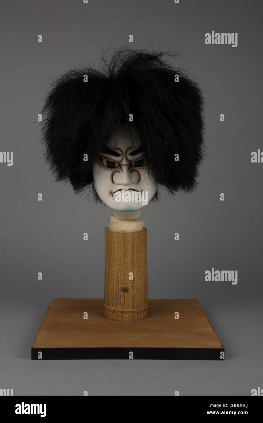 Bunraku Puppet Head for Young Male Role 19th century Japan. Bunraku Puppet Head for Young Male Role. Japan. 19th century. Painted wood. late Edo (1615–1868)–early Meiji (1868–1912) period. Woodwork Stock Photo