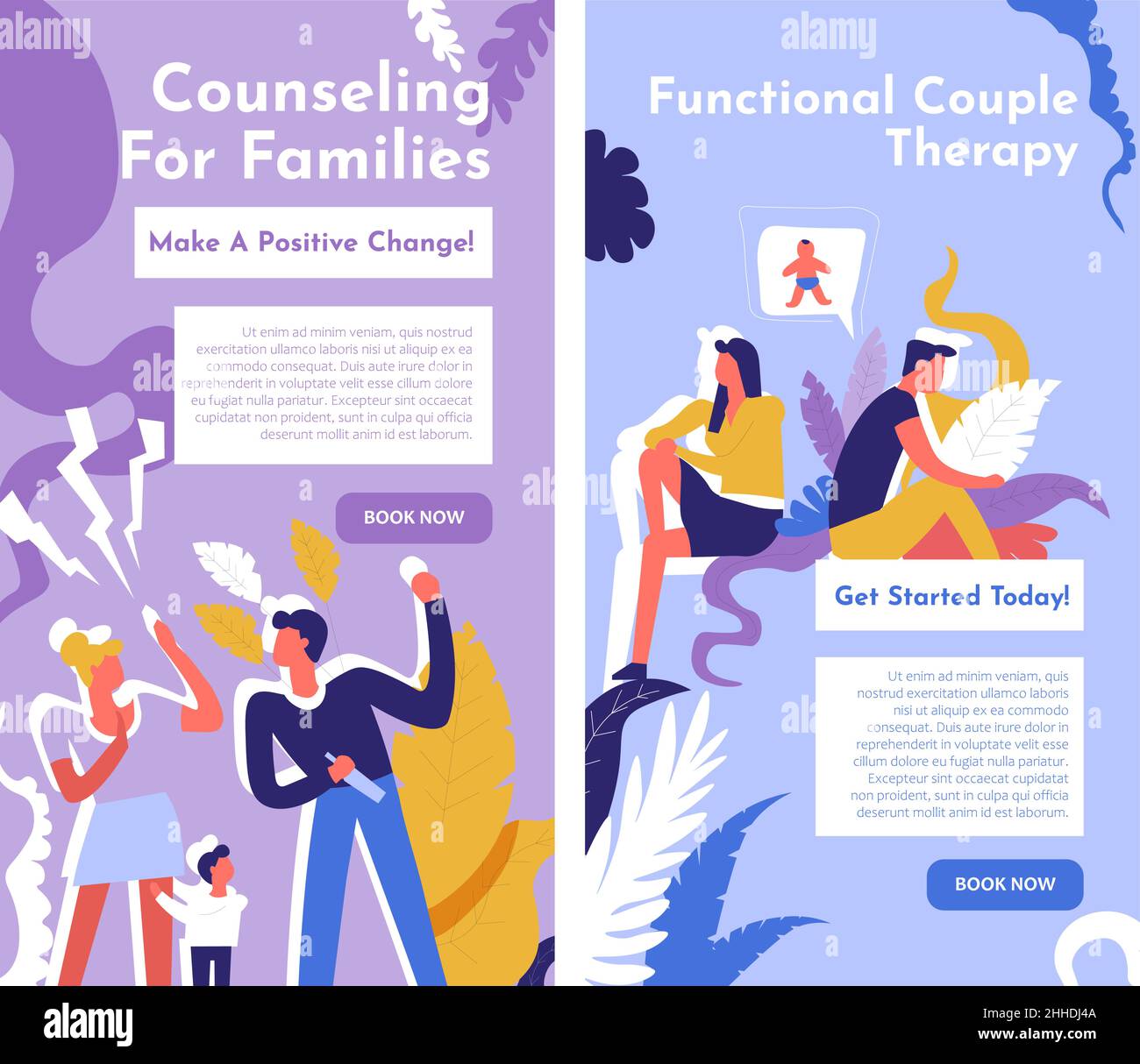 Counseling for families functional couple therapy Stock Vector