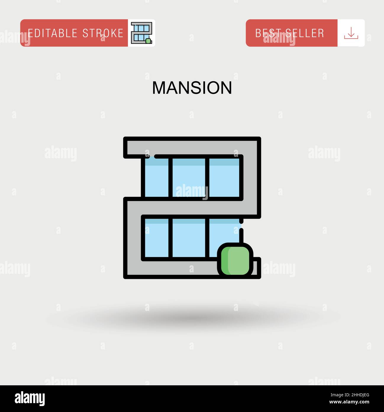 Mansion Simple vector icon. Stock Vector