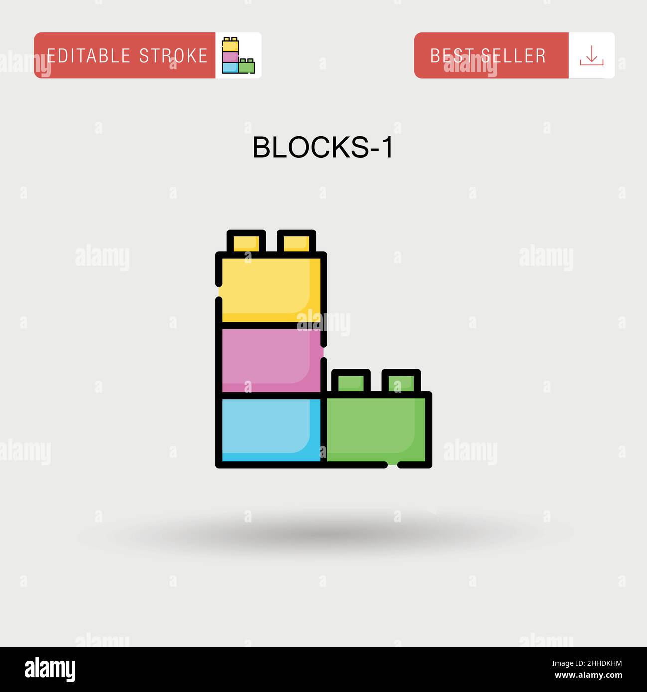 Blocks-1 Simple vector icon. Stock Vector