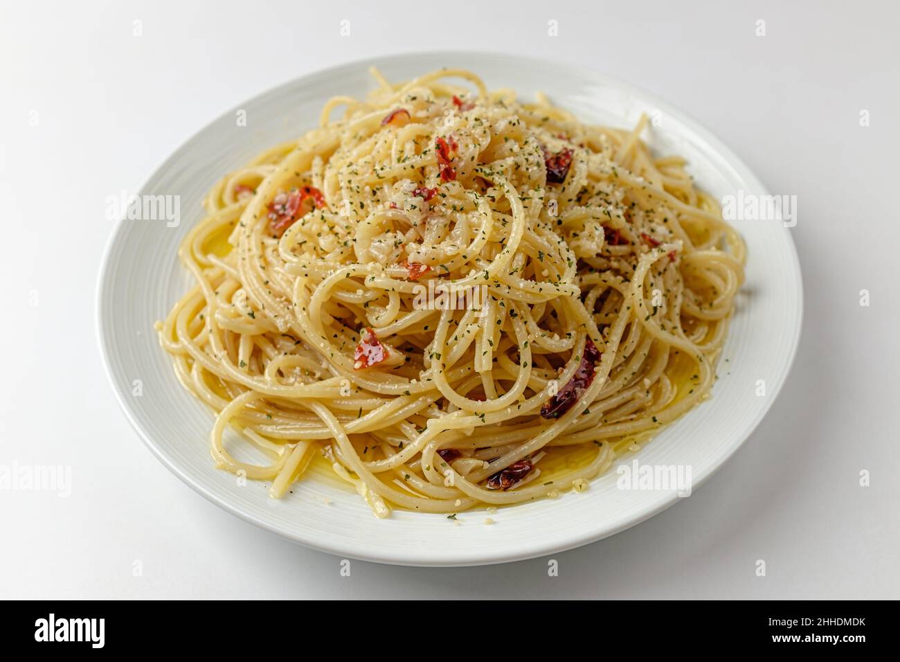alio olio on a white background Stock Photo