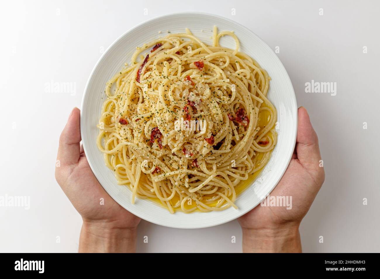 alio olio on a white background Stock Photo