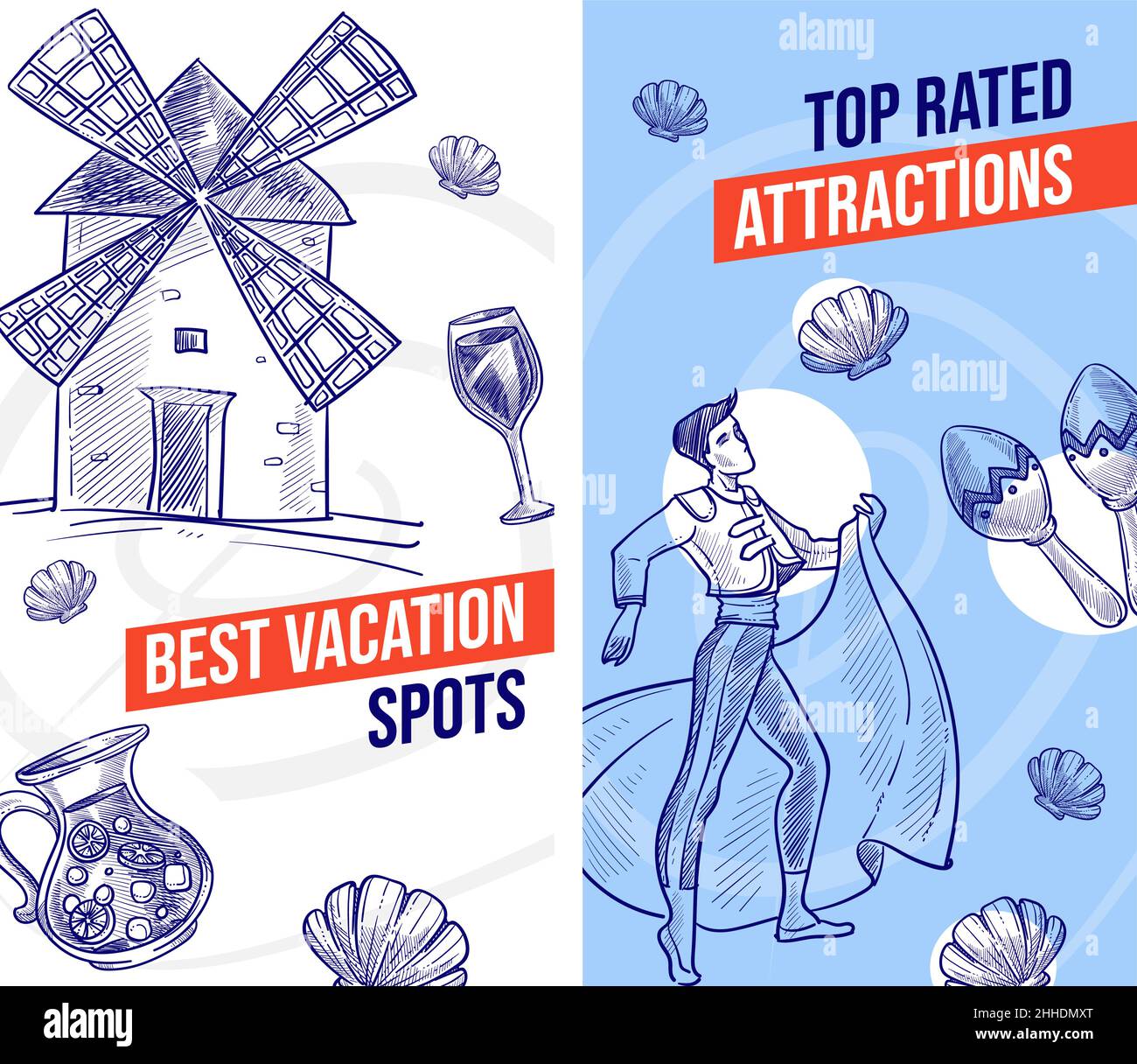 Best vacation spots and top rated attractions Stock Vector Image & Art