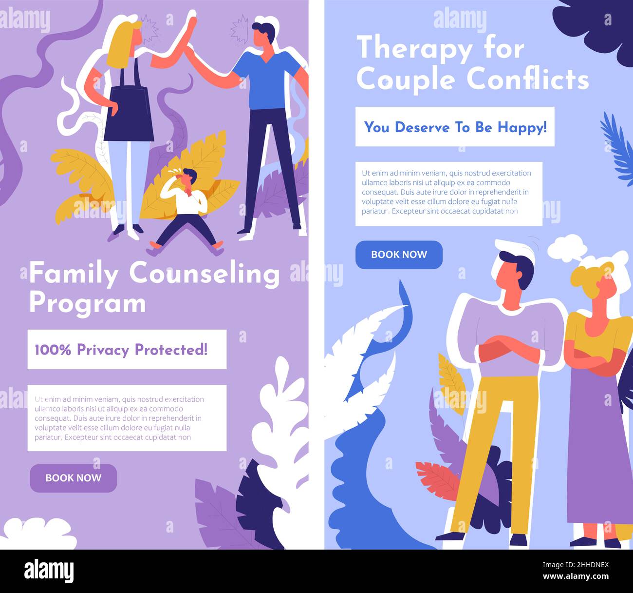 Family counselling program, treatment therapy Stock Vector