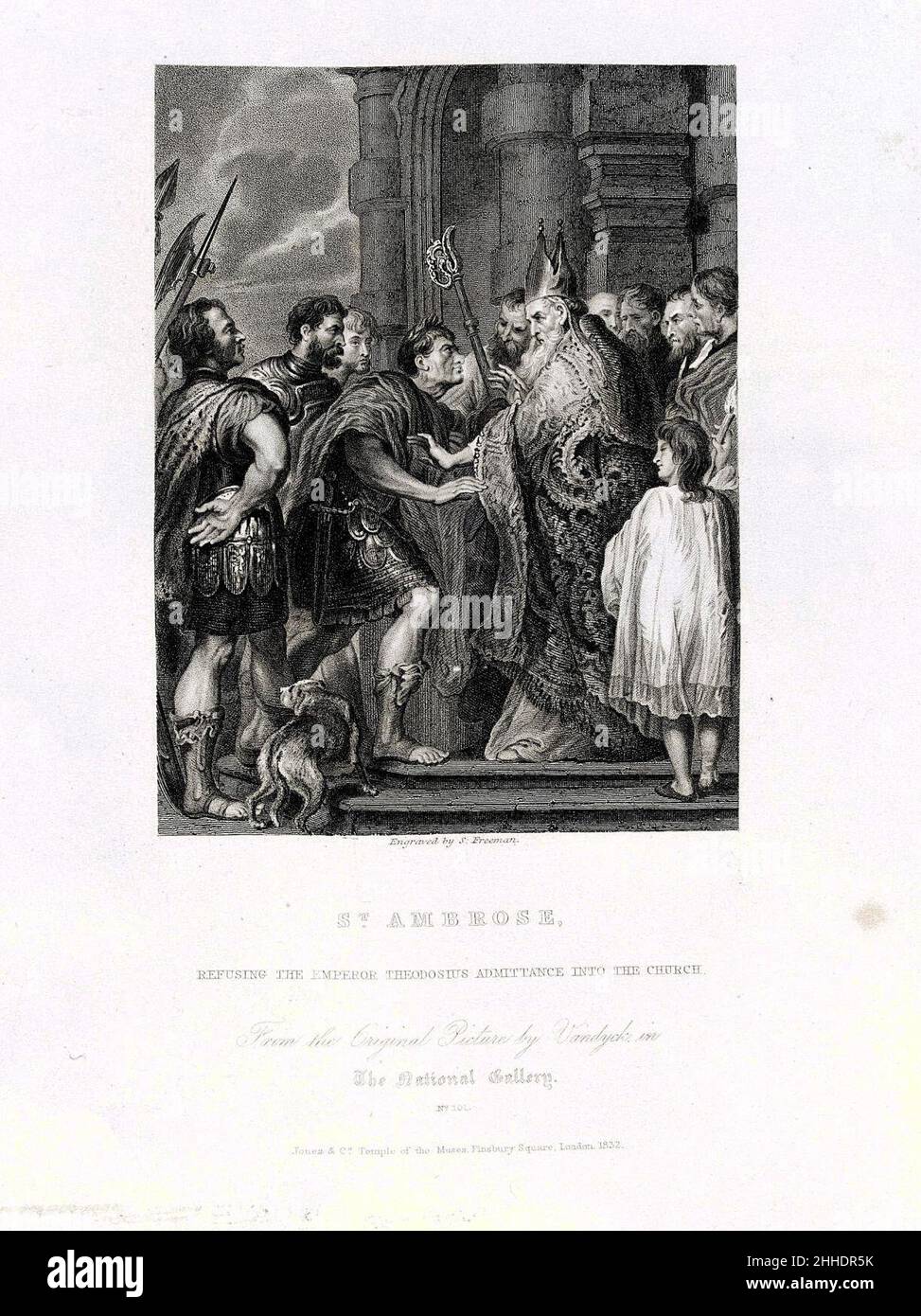 St. Ambrose refusing the Emperor Theodosius admittance into the church