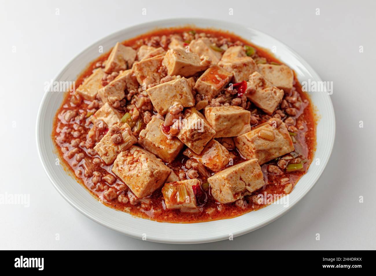 chinese food culture. stirfried tofu. A dish made with spicy and salty
