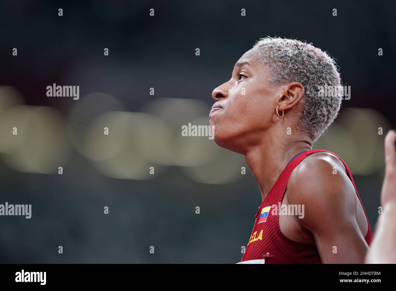 Yulimar Rojas celebrating her medal at the Tokyo 2020 Olympic Games ...