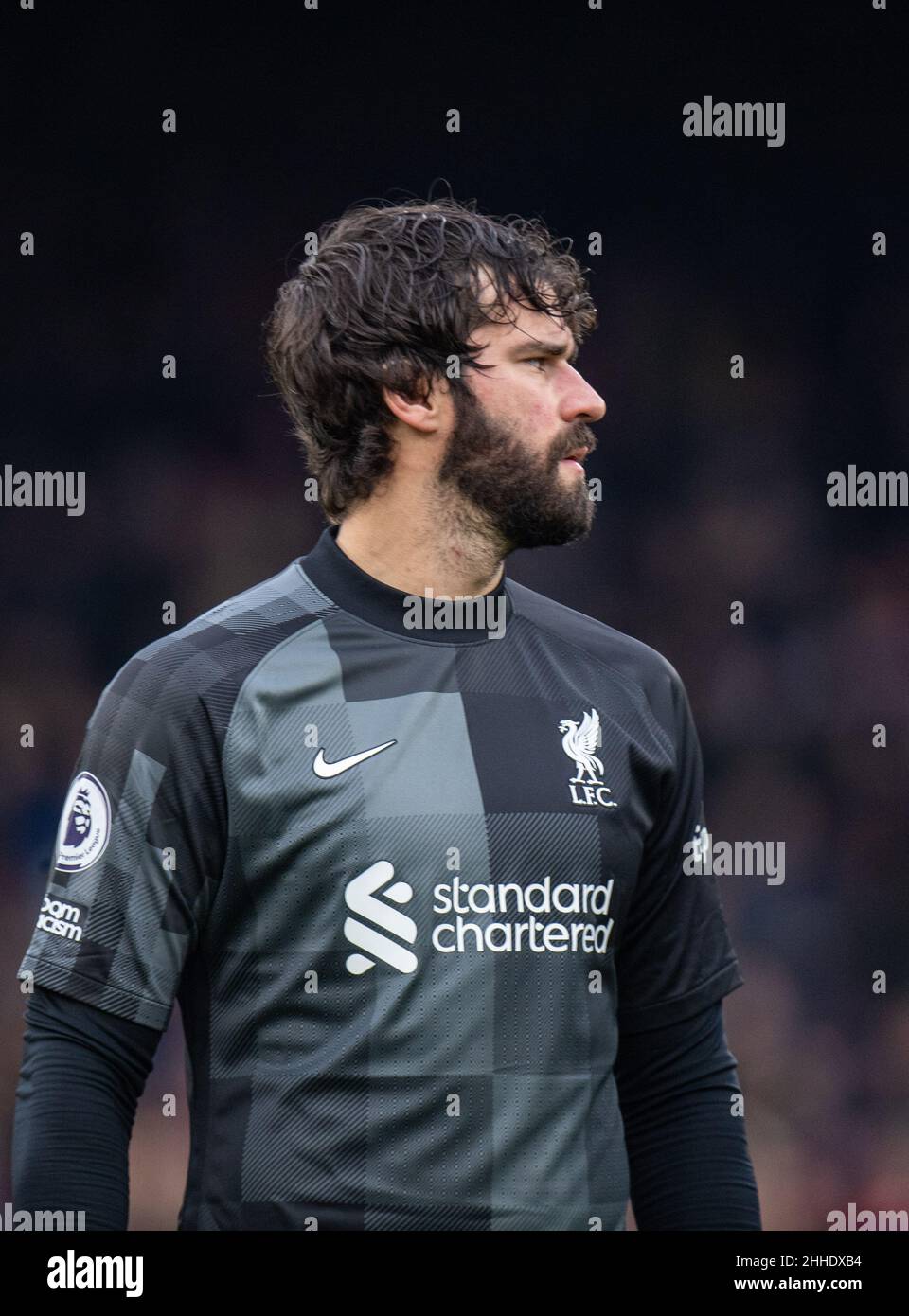 LONDON, ENGLAND - JANUARY 23: Alisson Becker during the Premier League match between Crystal Palace and Liverpool at Selhurst Park on January 23, 2022 Stock Photo