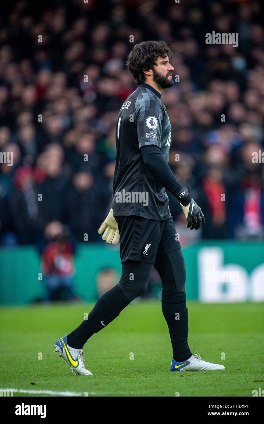 LONDON ENGLAND JANUARY 23 Alisson Becker during the Premier League match between Crystal Palace and Liverpool at Selhurst Park on January 23 2022 Stock Photo Alamy